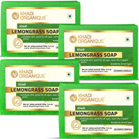 Khadi Organique Pure Natural & Herbal Handmade Lemongrass soap Combo Kit Pack of 4 500gm