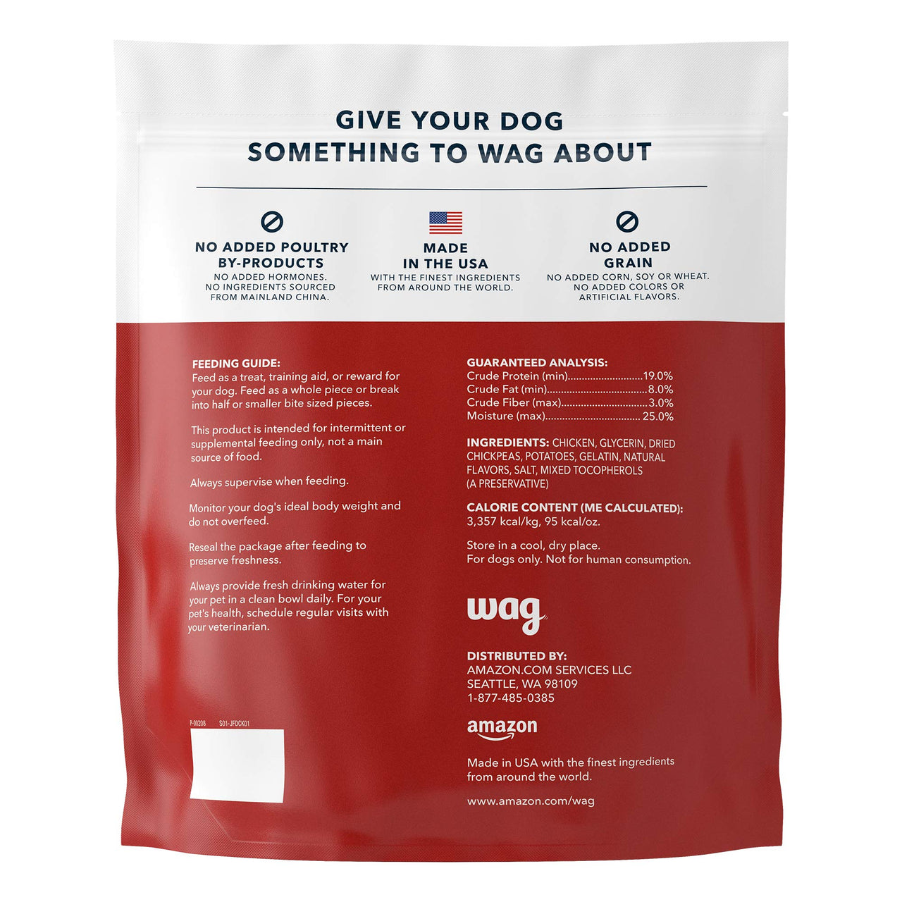 Wag Soft & Tender American Jerky Dog Treats -Chicken Recipe (24 oz) Chicken 24 Ounce (Pack of 1)