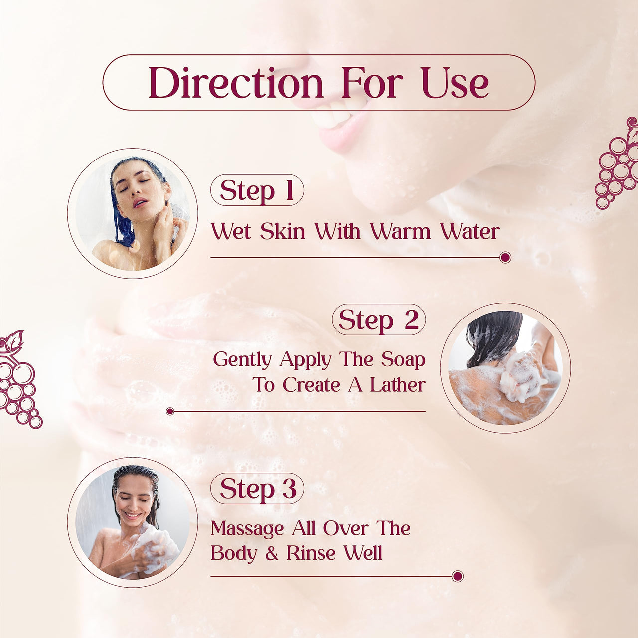 VCare Red Wine Bathing Bar/Soap for Body, Hand, Face 100 gm - Helps to Reduce Fine Lines and Wrinkles for Men and Women (Pack of 8)