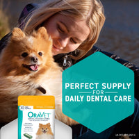 OraVet Dental Chews for Dogs, Oral Care and Hygiene Chews (Extra Small Dogs, 3.5-9 lbs.) Yellow Pouch, 30 Count