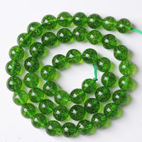 8mm 45pcs Natural Green Peridot Crystal Quartz Beads for Jewelry Making Round Loose Beads DIY Bracelet Necklace Accessories Energy Healing Power Stone Beads 8mm