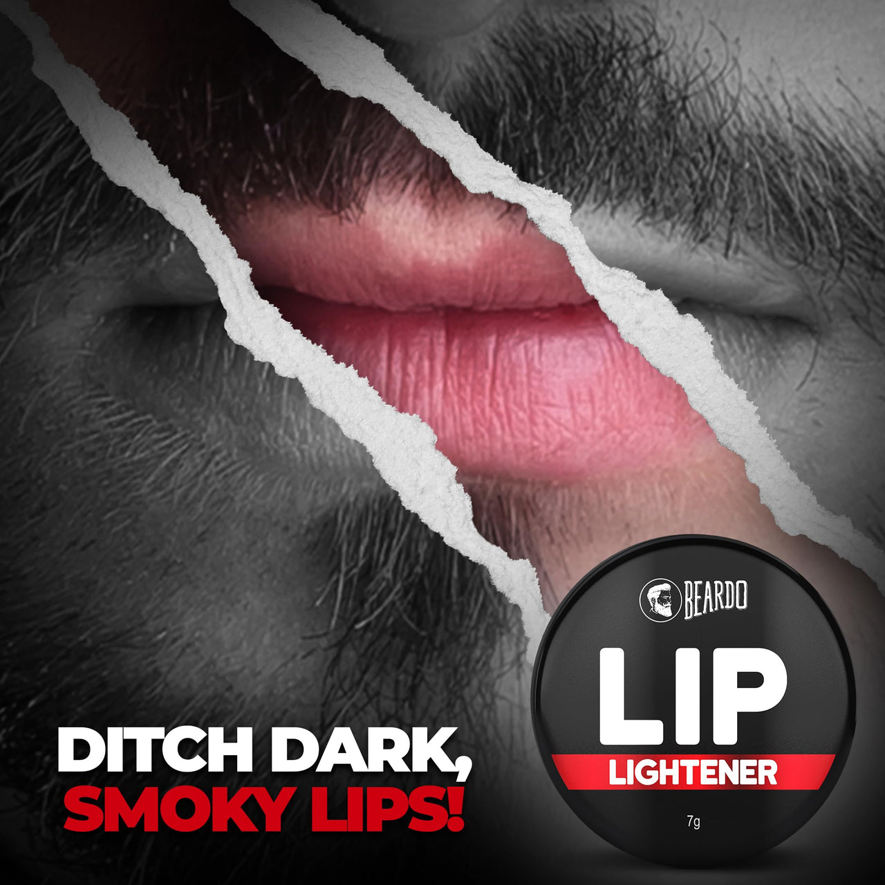 Beardo Lip Lightener for Men, 7g | Non Tinted Lip Balm for Men | Lip Balm for Dark Lips | Lip Mask for Dry & Chapped Lips | Lip Care for Smooth, Soft & Pink Lips