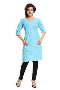 QUEEN SHIELD Women's  Formal & Casual Cotton Chikan-Kari Kurta (4444.)