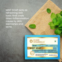 Khadi Organique Natural Herbal Pure Mint Soap Pack of 4