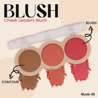 Shryoan Cheek Leaders Blush Palette| Smudge-proof & Highly Pigmented With Matte Finish & Highly Blendable Shades Suitable for All Skin Types (Shade 01) (15g)