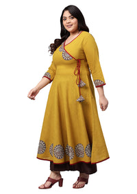 Yash Gallery Women's  Cotton Angrakha Kurta