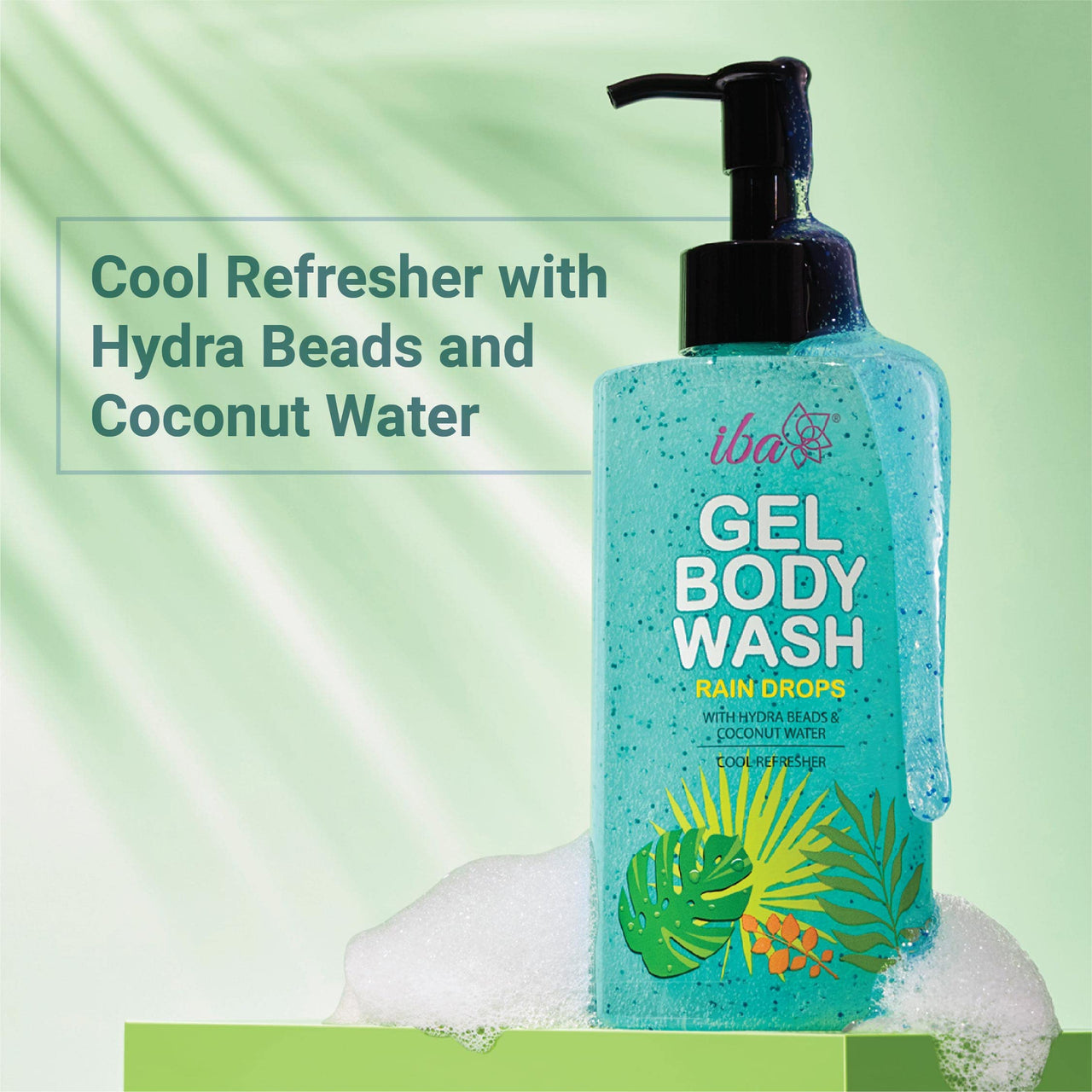 Iba Rain Drops Gel Body Wash | No Parabens No Sulfates | For Cleansing & Tan Removal | Halal Certified & Vegan - 320ml
