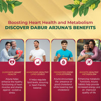 DABUR Arjuna Tablets - 60 Tabs | Promotes Heart Health | Manages Cholesterol Level | Promotes Healthy Metabolism,Pack of 1
