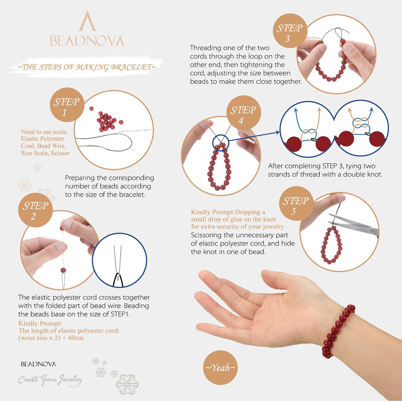 BEADNOVA Red Agate Beads Natural Crystal Beads Stone Gemstone Round Loose Energy Healing Beads with Free Crystal Stretch Cord for Jewelry Making (6mm, 62-64pcs) 6mm 02) Red Agate Round Beads