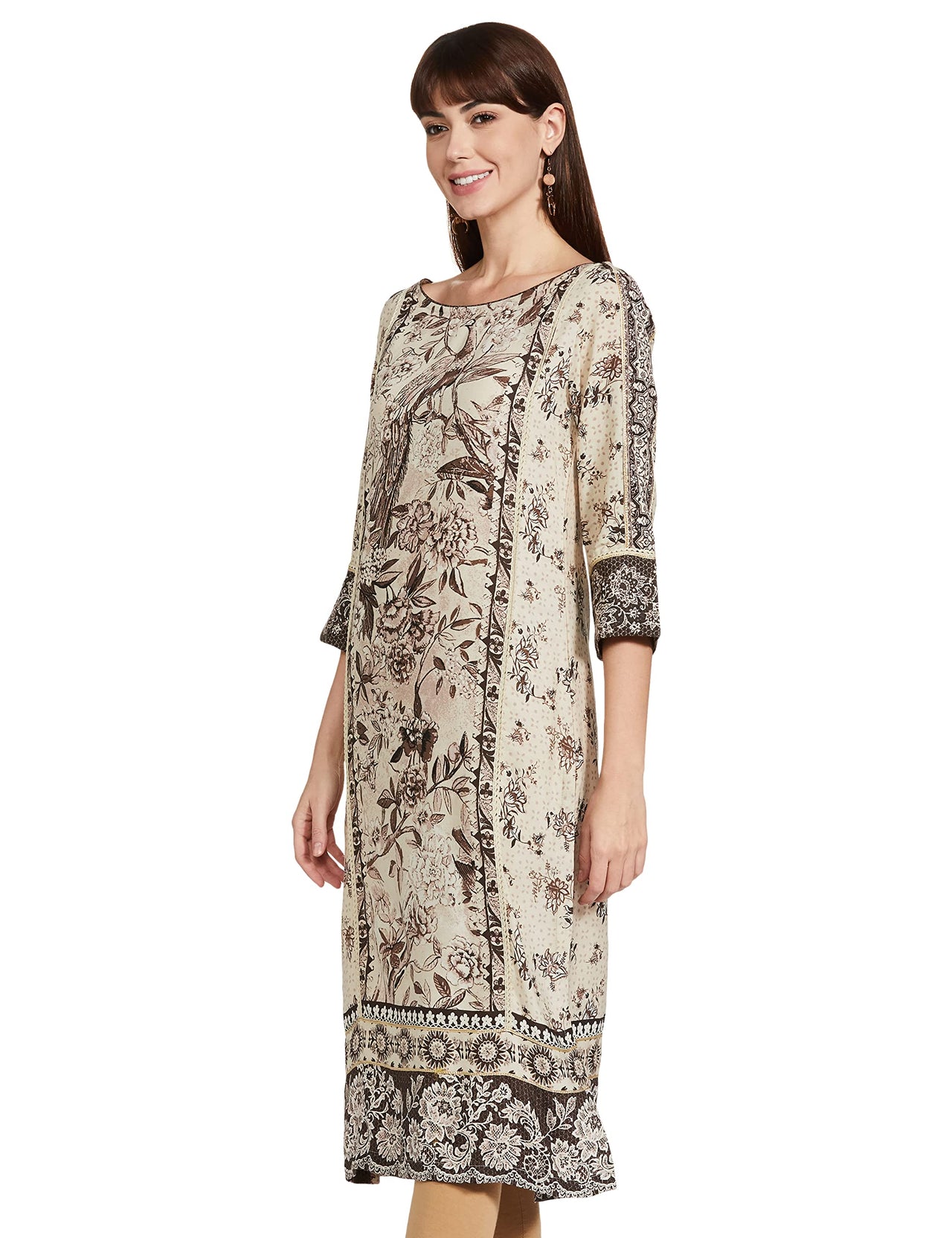 BIBA Women's  Rayon Regular Kurta