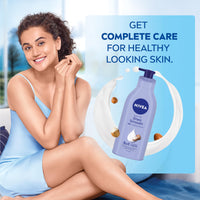 NIVEA Shea Smooth 600ml Body Lotion | 48 H Moisturization | With Deep Moisture Serum & Shea Butter | Non Greasy & Healthy Looking Skin |For Dry Skin