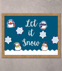 Carson Dellosa 36-Piece Winter Bulletin Board Cutouts, Snowman, Penguin & Snowflakes Cutouts for Bulletin Board, Snowman Classroom Cutouts, Winter Classroom Décor Winter Mix