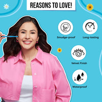 SUGAR POP 16Hr Longwear Kajal | Waterproof & Smudge-Proof | Intense Matte Finish | Sunflower Seed Oil & Vitamin E | Velvet Smooth Application | Transfer-Proof | 0.3gm - Black