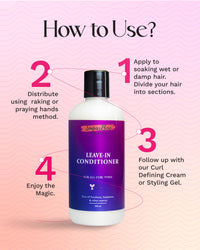 SugarBoo Curls Leave-In Conditioner for Curly & Wavy Hair | Hydrating & Frizz Control | Sulfate & paraben-Free | Vegan & Curly Friendly | 300ml