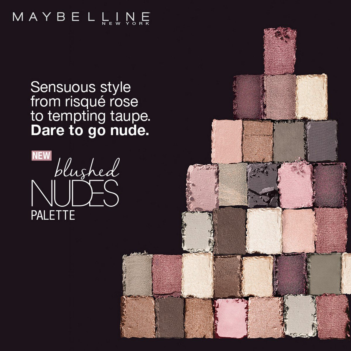 Maybelline New York The Blushed Nudes Palette Eyeshadow Powder, 9G And New York Lasting Drama Gel Eyeliner ,Blackest Black, 2.5G, Matte Finish