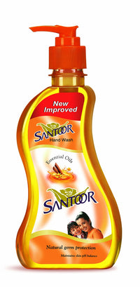 Santoor Hand Wash Essential Oils Pump - 215 ml