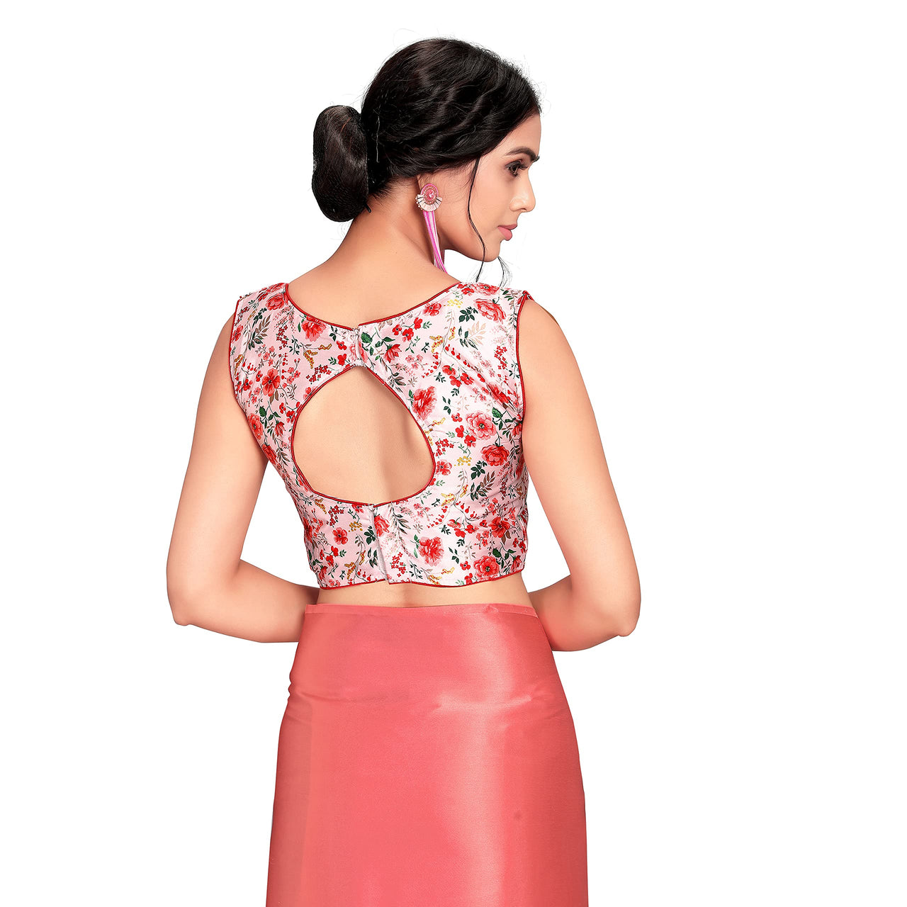 Cloud walker Women Soft Satin Silk Saree With Digital Printed Unstiched Blouse Piece(5.5m Saree +0.8m Blouse Piece).