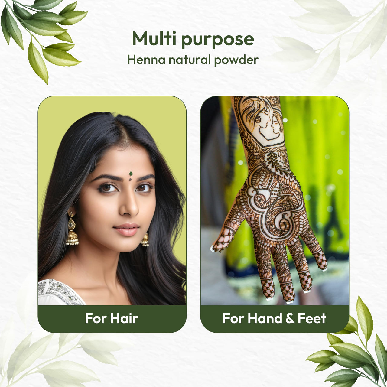 VCare Henna Natural Powder for Hair - 200 gm (Pack of 1) | Natural Conditioning & Anti-Dandruff