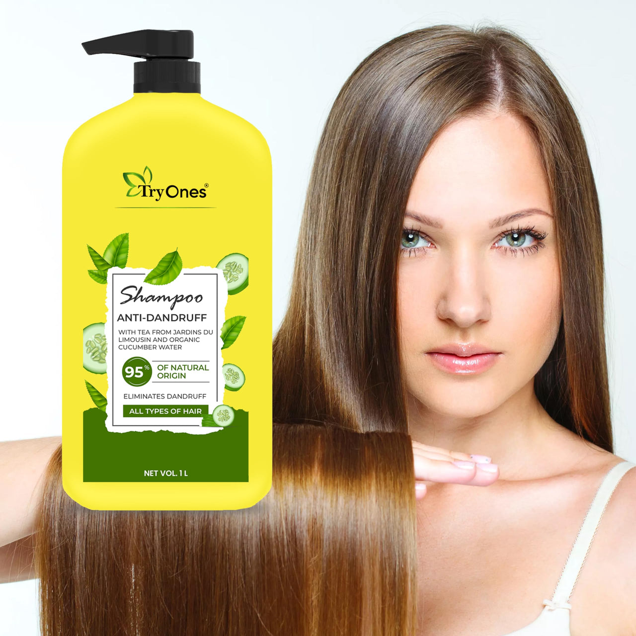 TryOnes Anti Dandruff Shampoo, Clears away dandruff flakes, Relieves from excessive oil,1000 ml