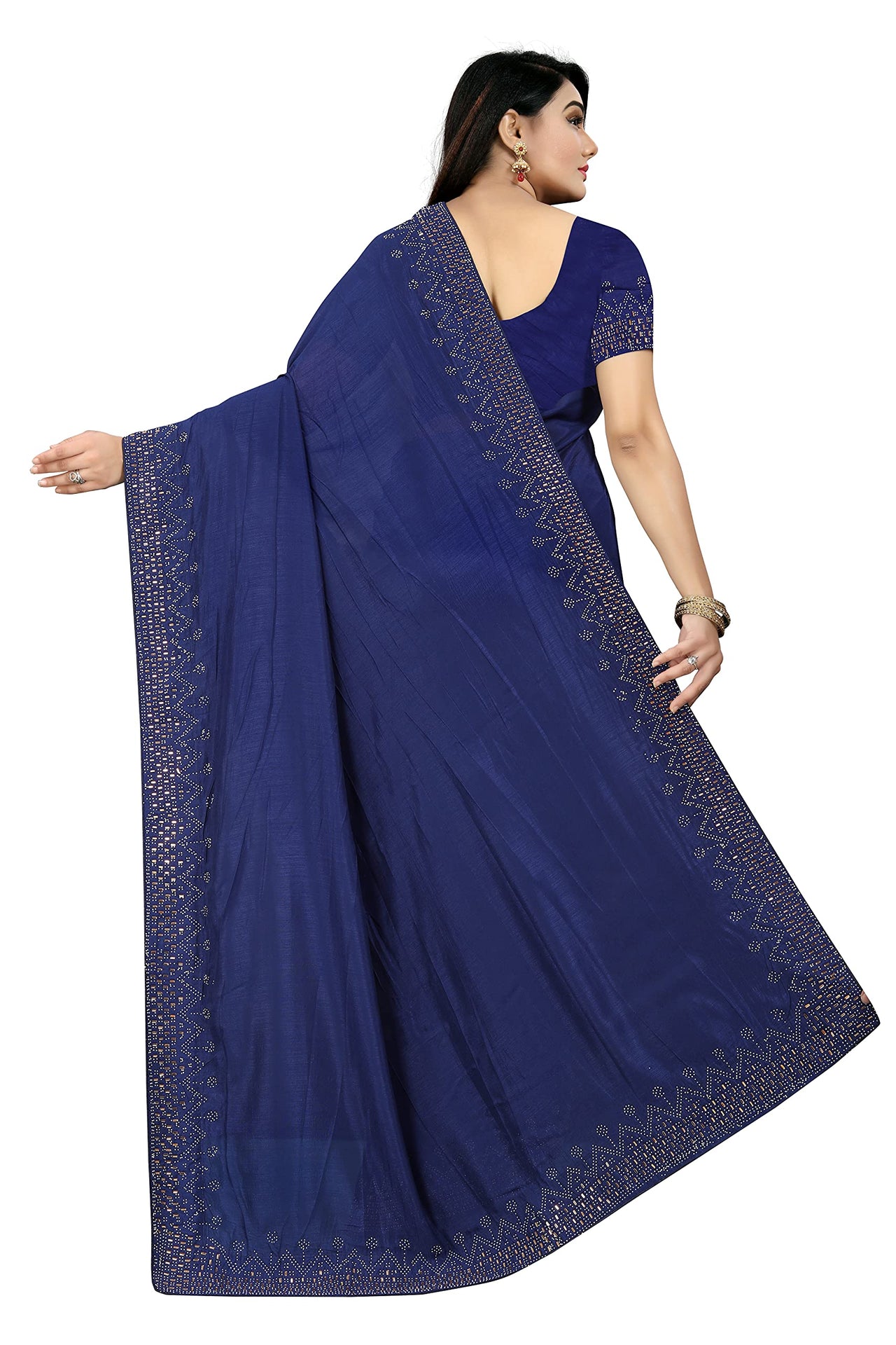 PUNYATHA CREATION Women's  & Girl's  Chanderi Chanderi Saree With Blouse Piece