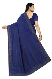 PUNYATHA CREATION Women's  & Girl's  Chanderi Chanderi Saree With Blouse Piece