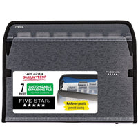 Five Star 7 Pocket Expanding File Organizer, Plastic Expandable File Folders with Customizable Tabs & Clear Cover, Holds 11