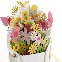 Hallmark Signature Paper Wonder Easter Pop Up Card (Easter Basket) Yellow, Pink and White