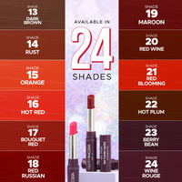 Hilary Rhoda Pro Matte Non-Transfer Lipstick | Waterproof & Smudge-Proof | 12-Hour Long Stay | 24 Shades Available | Highly Pigmented Matte Finish Lipstick | 2g - (Coffee Brown | Shade 10)