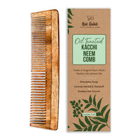 Nat Habit Kacchi Neem Wooden Comb - Soaked In 17 Herbs For All Hair Types (Dual Tooth) and Nat Habit Lip Balm Fresh Beetroot Crush 10gm Lip Butter For Natural Pink Lips