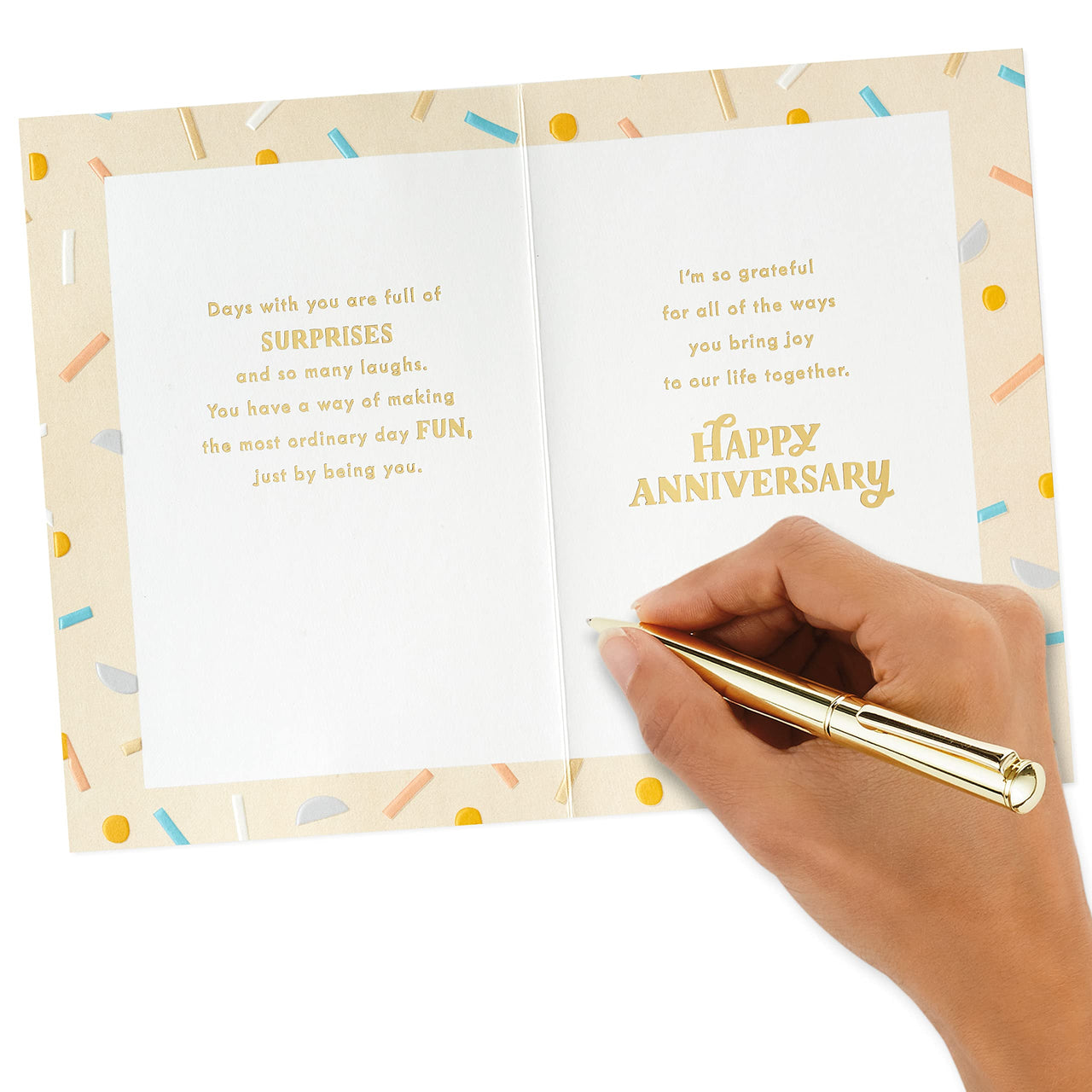Hallmark Anniversary Card for Husband, Wife, Boyfriend, Girlfriend (Good Time) Yellow