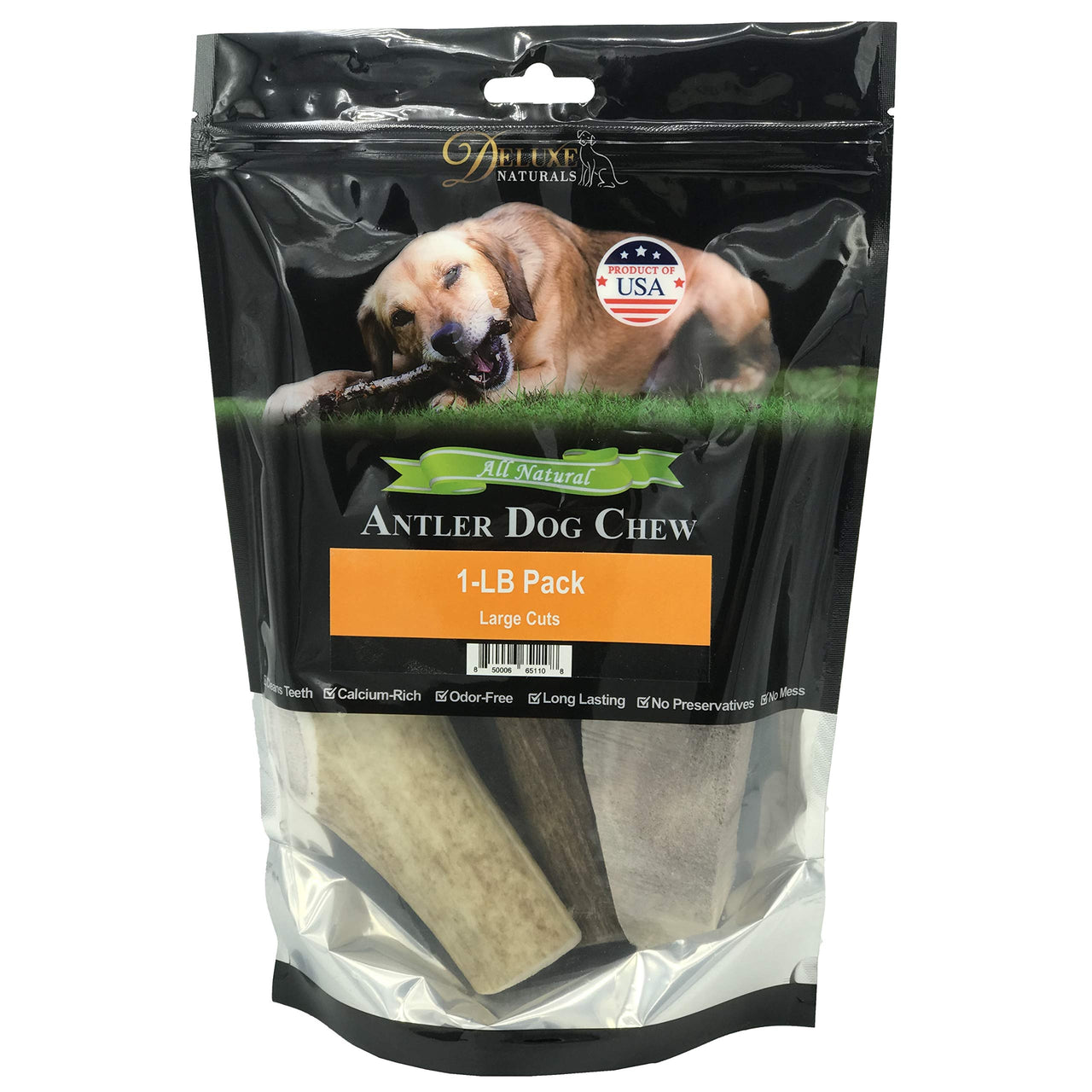 Elk Antler Chews for Dogs | Naturally Shed USA Collected Elk Antlers | All Natural A-Grade Premium Elk Antler Dog Chews | Product of USA, 1-LB Large Cuts Large (Pack of 1-LB)