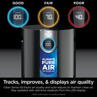 Shark Air Purifier for Home, Office, and Bedroom, Clean Sense Technology, HEPA Air Filter, 1200 Sq Ft, Captures 99.98% of Particles, Pet Dander, Pollutants, Dust, Smoke, Allergens & Smells, HP202 Black 1200 Sq. Ft.