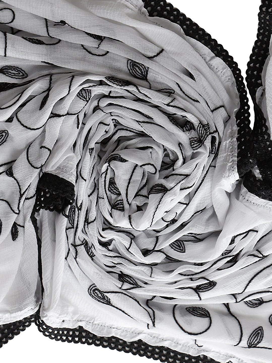 Akshar Llc Miss India Women's  Chiffon Dupatta With Goodembroidery Work