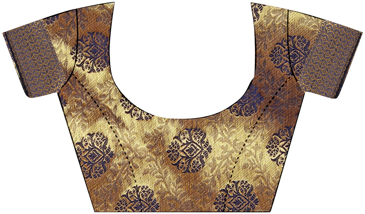 iZibra Women's  Pure Kanjivaram Silk Sraee Kanchipuram Pattu Sarees With Blouse Piece (kismat-2 paithani)