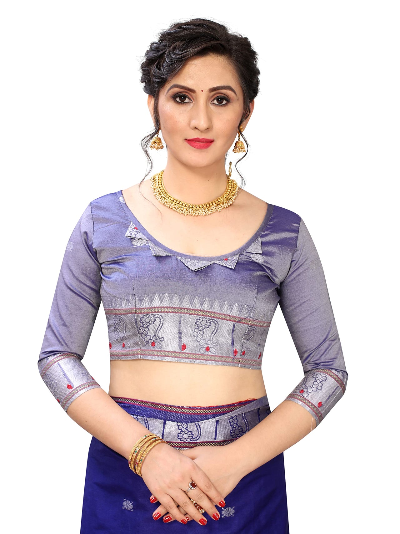 Regolith Designer Sarees for women banarasi silk saree with fancy saree Un-stitched blouse Pieces