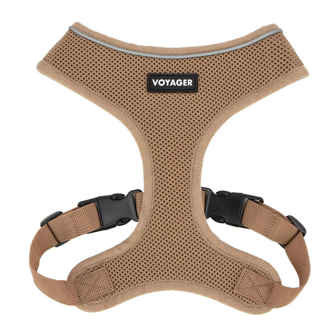 Aerolite No Pull Mesh Dog Harness with Lightweight, Soft, Breathable Chest Coverage, Reflective Stitching, and Adjustable Straps for Walking, Running, Training, Heavy Duty and Durable - Beige, L 220 Style (Beige) L (Chest: 20 - 25")
