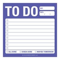 1-Count Knock Knock to Do Sticky Notes, to Do List Notepads, 3 x 3-inches, 100 Sheets Each 1-Count