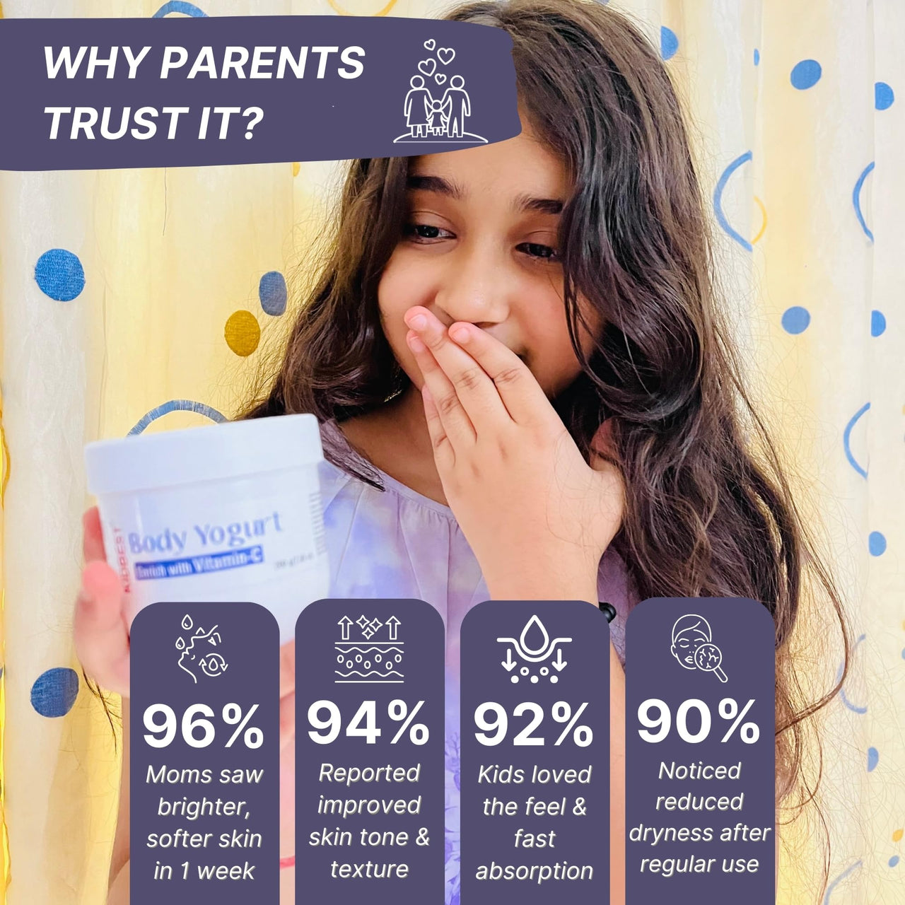 HealthBest Kids Body Lotion SPF 15 with L-Glutathione, Vitamin C, and Vitamin E Hydrating Winter Lotion for Normal, Sensitive, and Dry Skin Tear-Free, Paraben-Free, SLS-Free 200g