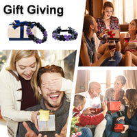 XonyiCos Triple Protection Bracelet,Made by hand Crystal Bracelet for Men Women Amethyst Beads Hematite and Black Obsidian Natural Stone 8mm Healing Bracelets Good Luck Prosperity Happiness