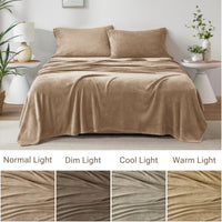 Sleep Philosophy True North Fleece Sheet Set Full, Solid Color, Warm & Plush Sheets Soft Fleece Bedding Full Size Sheets, Fitted Pocket Fits Up to 16
