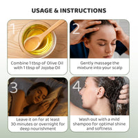 Rey Naturals Cold Pressed Extra Virgin Castor Oil For Hair Growth & Jojoba Oil For Hair Growth | Nourishing Jojoba Oil For Face & Castor Oil Cold Pressed For Hair | Jojoba Oil Cold Pressed - 200ML*2