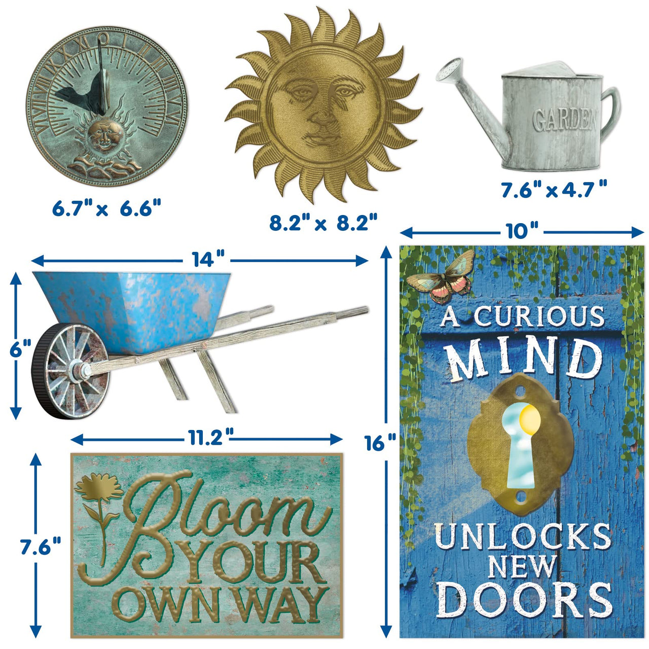 Eureka Curiosity Garden Gallery Wall Motivational Classroom Bulletin Board Set for Teachers, 26 Pieces