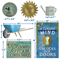 Eureka Curiosity Garden Gallery Wall Motivational Classroom Bulletin Board Set for Teachers, 26 Pieces