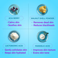 Chemist At Play Gentle Exfoliating Face Scrub with Mandelic Acid & Walnuts | Removes Tan, Dead Skin & Blackheads | Face Wash | Detans | Gives Instant Glow | Face Scrub for Women & Men | 100ml