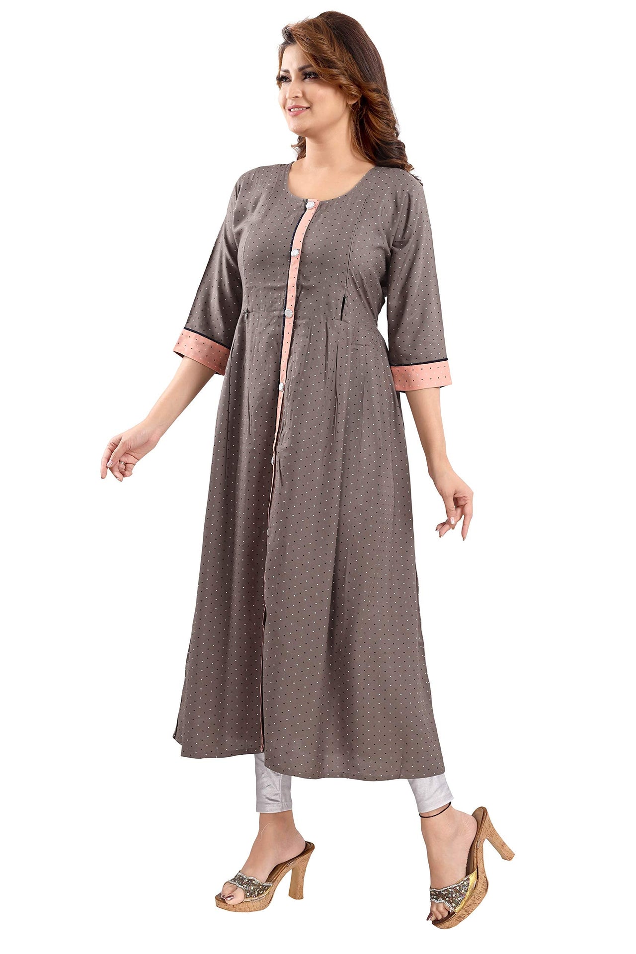 Priscilla RAYON COTTON FEEDING KURTIS FOR WOMEN WITH ZIPPERS 1122