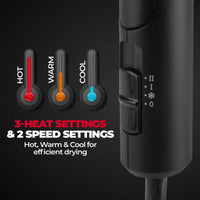 BEARDO Styling Gun Ultra Compact Hair Dryer | 1100 Watts Foldable Hair Dryer | 3 Heat 2 Speed Setting | Hair Dryer For Men | Travel Friendly | Stylish Matte Black Finish | Gift For Brother | Gift For Friends | Gift for Husband