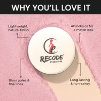 Recode Studio Pro Loose Setting Powder, Pink, Professional Makeup