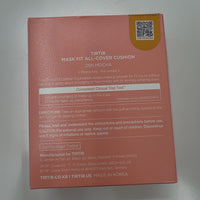 TIRTIR Mask All-Cover Cushion Foundation, Full coverage, Skin fit, Satin Glow Finish, Korean Cushion Foundation #25N MOCHA, 18g