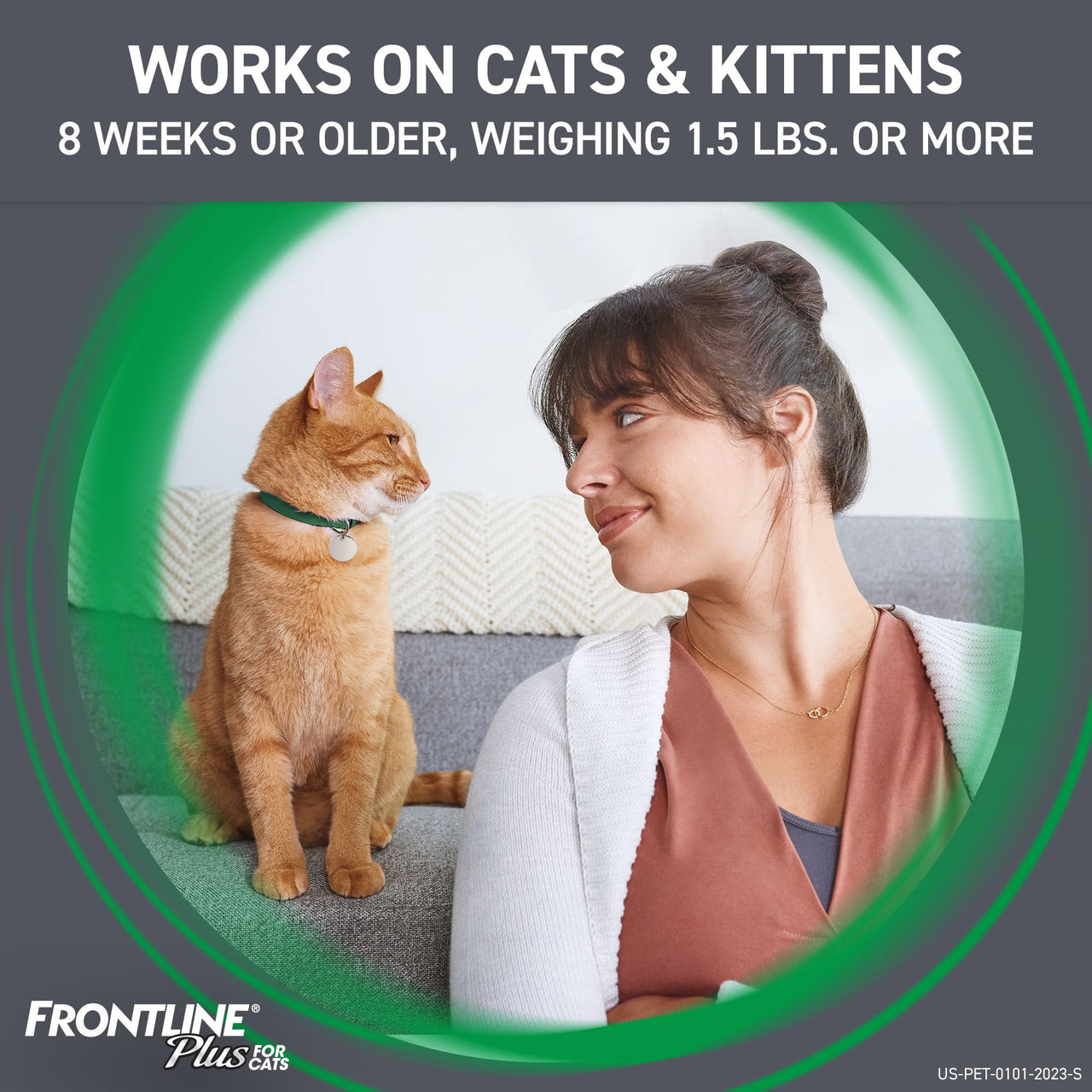 FRONTLINE Plus Flea and Tick Treatment for Cats Over 1.5 lbs., 8 Treatments 8 Count