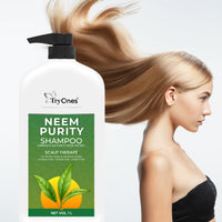 TryOnes Neem Sat Hair Shampoo for Thick & Strong Hair | Natural Hair Cleanser for Healthy Hair |Paraben & Sulphate-Free |Suitable for All Hair 1000 ml